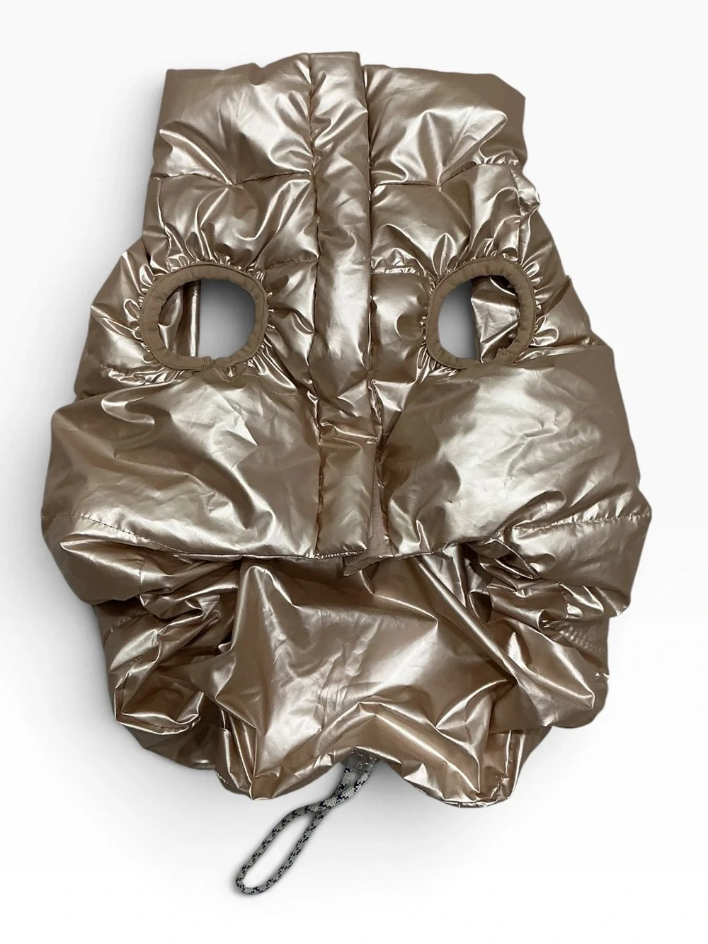Oodles Metallic Gold Puffer Dog Jacket Size Medium Quilted Fall Winter Coat